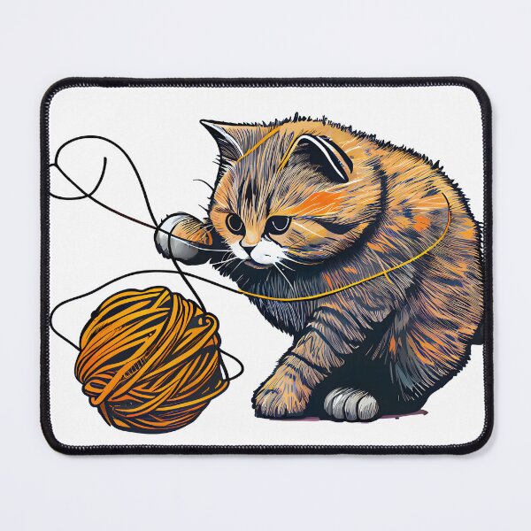 Item preview, Stringing Along:Cat Playing With A Ball Of String designed and sold by PosterManiaRo.