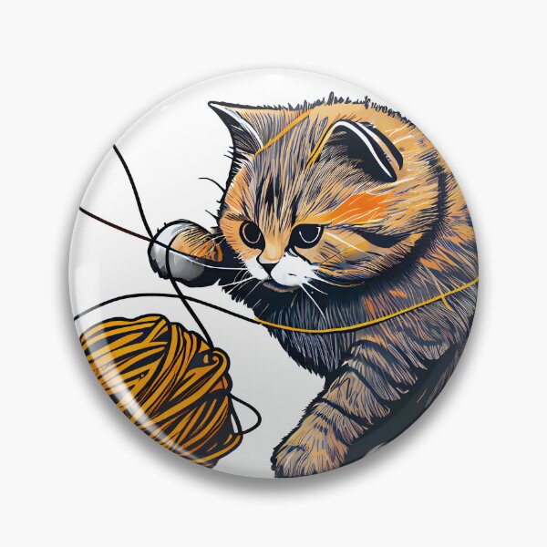 Item preview, Stringing Along:Cat Playing With A Ball Of String designed and sold by PosterManiaRo.