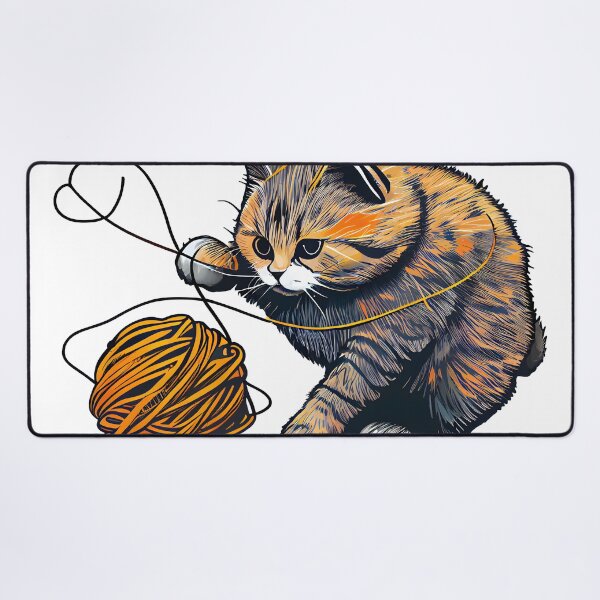 Item preview, Stringing Along:Cat Playing With A Ball Of String designed and sold by PosterManiaRo.