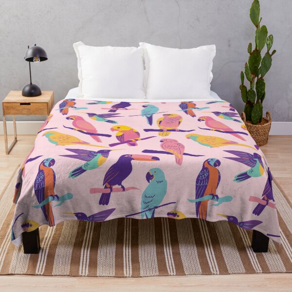 Item preview, Pink Exotic Birds Pattern designed and sold by MadeByBeata.