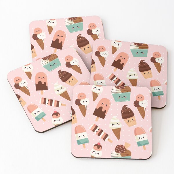 Item preview, Pink Kawaii Ice Cream Pattern designed and sold by MadeByBeata.