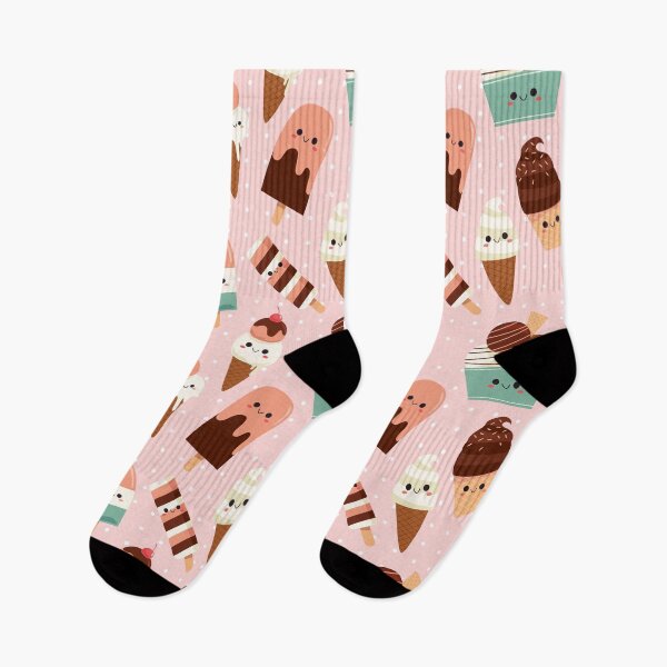 Item preview, Pink Kawaii Ice Cream Pattern designed and sold by MadeByBeata.