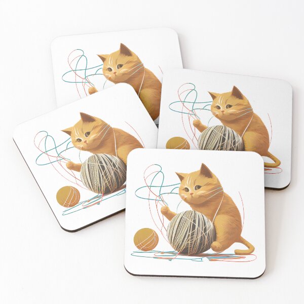 Item preview, The Endless Amusement Cat Playing With A Ball Of String designed and sold by PosterManiaRo.