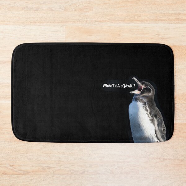 Item preview, What da Squawk Galapagos Penguin (black background) designed and sold by SBPenguins.
