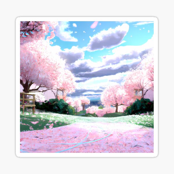 Cherry Blossom Sakura garden in the city - AI Generated Artwork