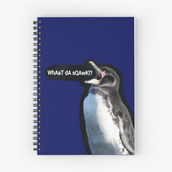 Item preview, What da Squawk Galapagos Penguin (blue #060D5B background) designed and sold by SBPenguins.