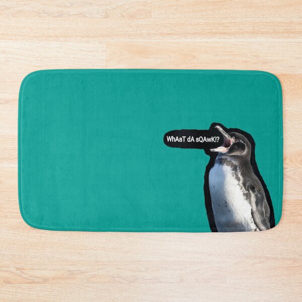 Item preview, What da Squawk Galapagos Penguin (teal #03A096 background) designed and sold by SBPenguins.