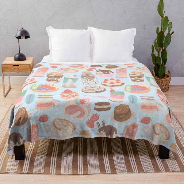 Item preview, Cute Desserts Seamless Pattern Blue designed and sold by MadeByBeata.