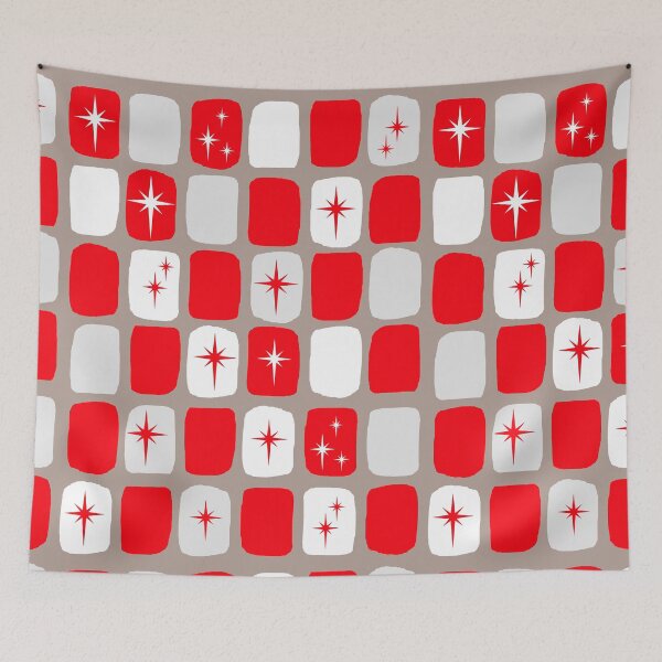 Item preview, Retro Red and White Starbursts  designed and sold by StrangeLilOnion.