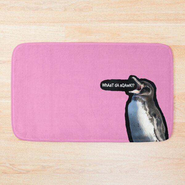 Item preview, What da Squawk Galapagos Penguin (Pink #F699CD background) designed and sold by SBPenguins.