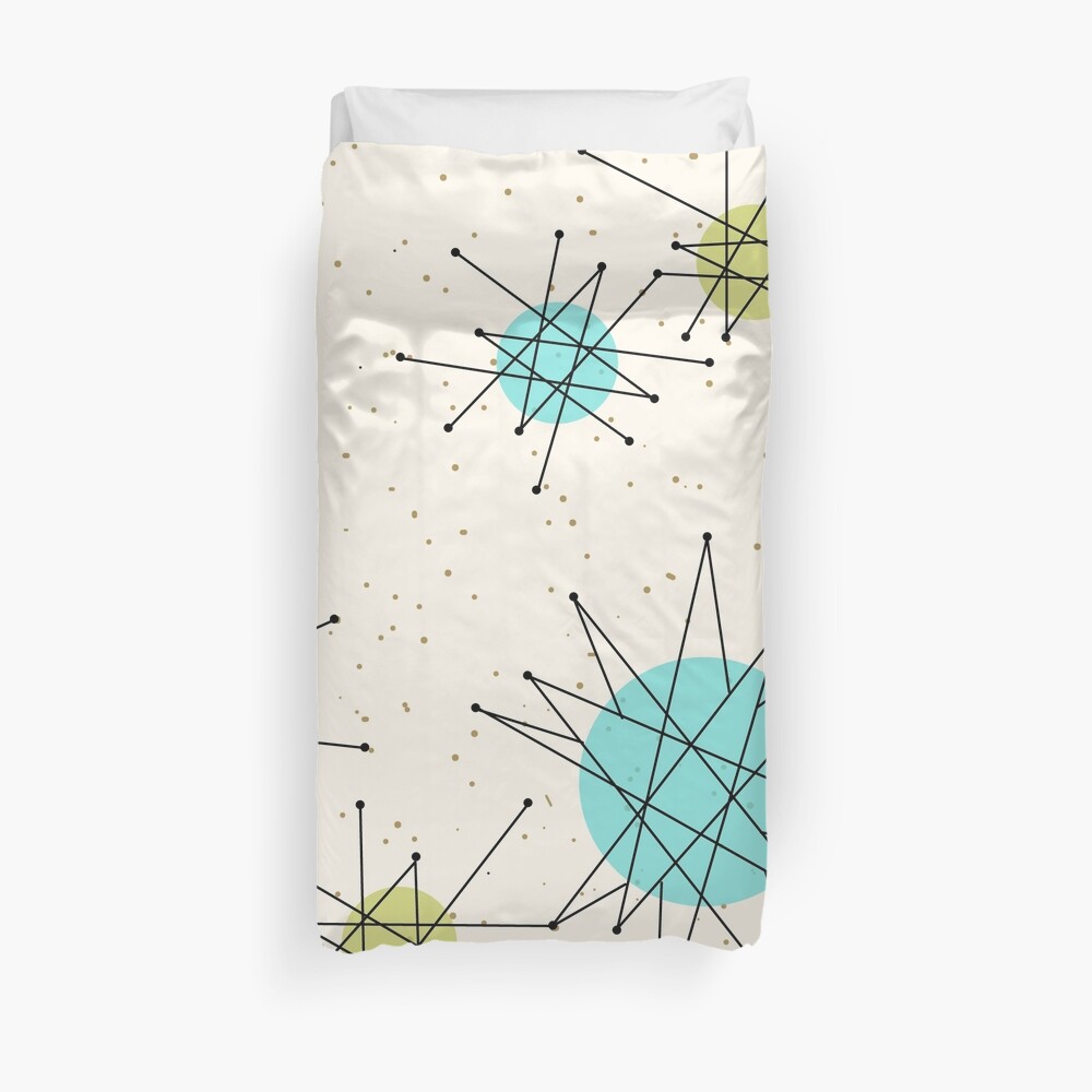 Iconic Atomic Starbursts Pattern Duvet Cover
