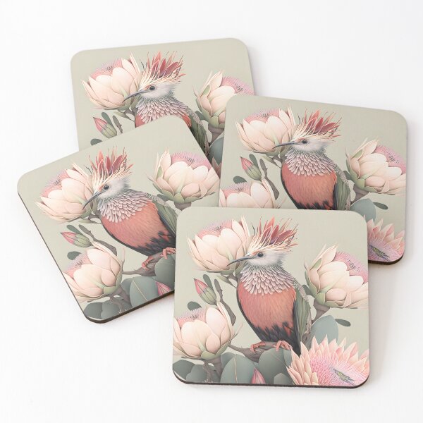 Item preview, Protea in pink and a bird designed and sold by Sammisays.
