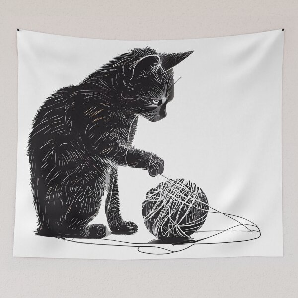 Item preview, Watching a Cat Play with a Ball of String designed and sold by PosterManiaRo.