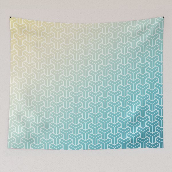Item preview, Japan Kumikikko Pattern in Aqua Yellow Gradient designed and sold by Takeda-art.