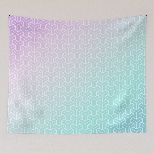 Item preview, Japan Kumikikko Pattern in Aqua Purple Gradient designed and sold by Takeda-art.