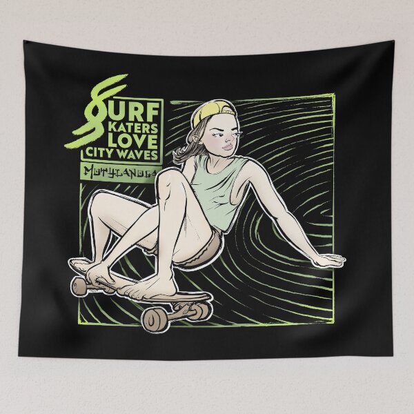 Item preview, Surfskaters love city waves designed and sold by motylanoga.