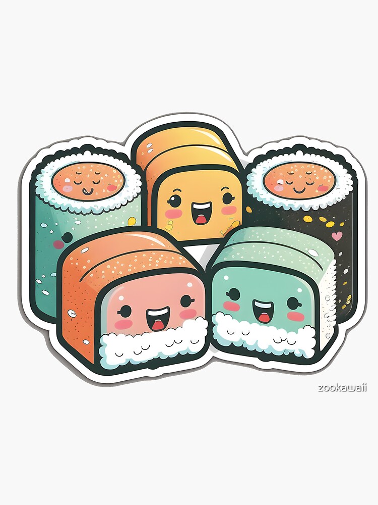 Japanese Kawaii Food Sticker, Sushi Scrapbook Stickers