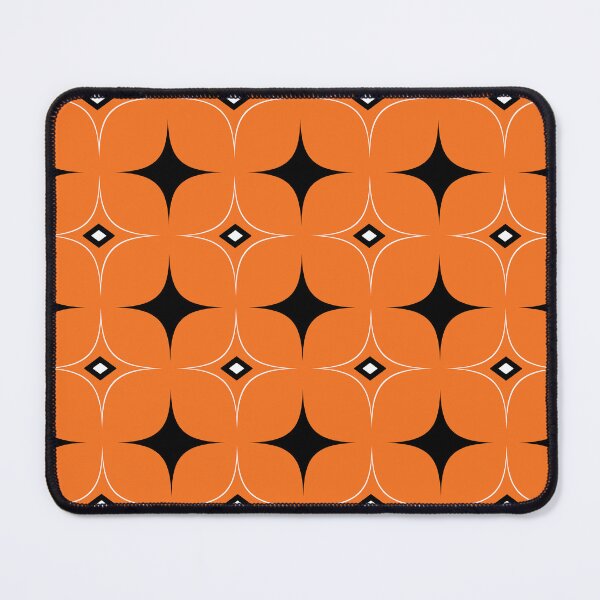 Item preview, Black and Orange Geometric Rhombus 70s Retro Pattern designed and sold by SoccaTamam.