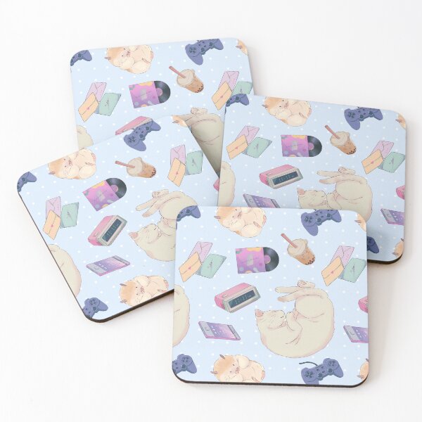 Item preview, Blue Kawaii Aesthetic Pattern designed and sold by MadeByBeata.