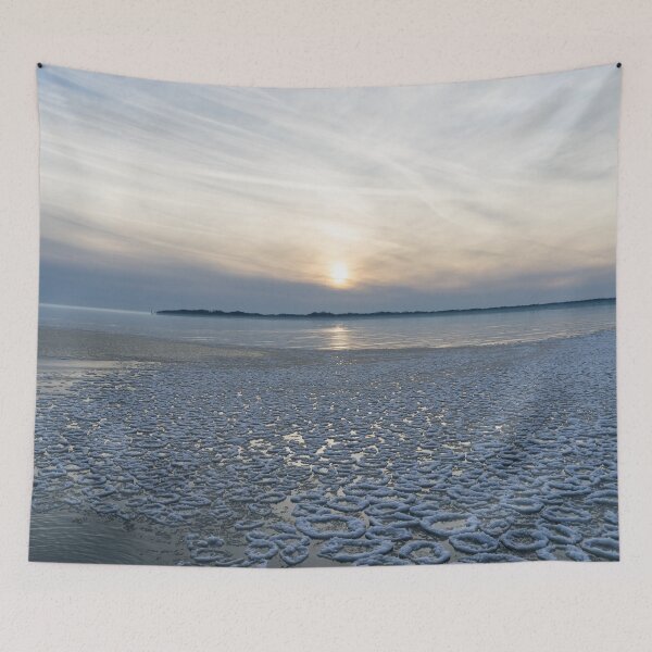 Item preview, The Coolest Lily Pad Ice - Lake Erie Sunset at Crystal Beach Waterfront designed and sold by Georgia Mizuleva.