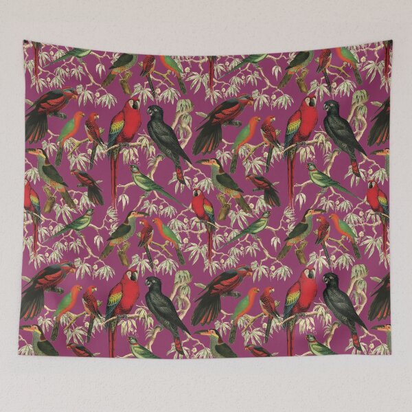 Item preview, Vibrant Bird Pattern for a Tropical-Inspired Look - purple designed and sold by CharlieCreates.