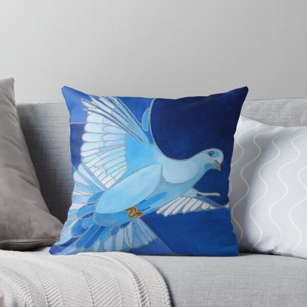 Item preview, Artistic Dove Outline Art In Cerulean Blue designed and sold by taiche.