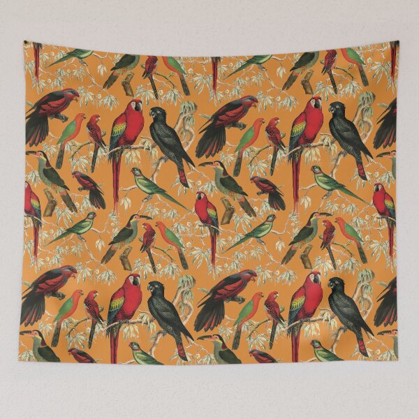 Item preview, Exquisite Vintage-Inspired Bird Pattern for Unique Style Statements - tangerine designed and sold by CharlieCreates.