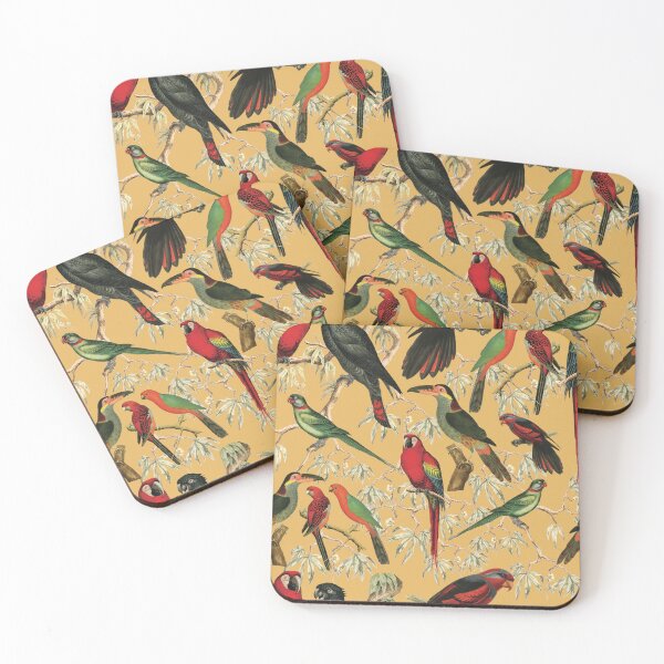 Item preview, Vibrant Bird Pattern for a Tropical-Inspired Look - honey yellow designed and sold by CharlieCreates.