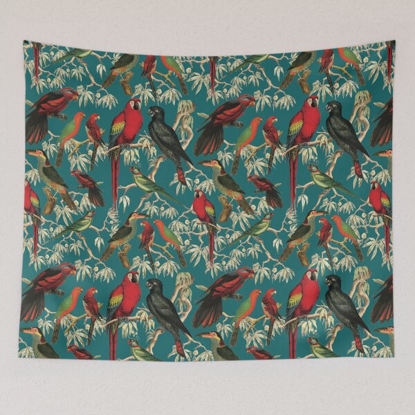Item preview, Exquisite Vintage-Inspired Bird Pattern - dusty Blue designed and sold by CharlieCreates.