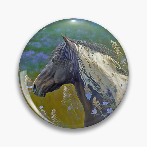 Item preview, Mustang Horse in Wild Flowers Digital Art designed and sold by candiscamera.