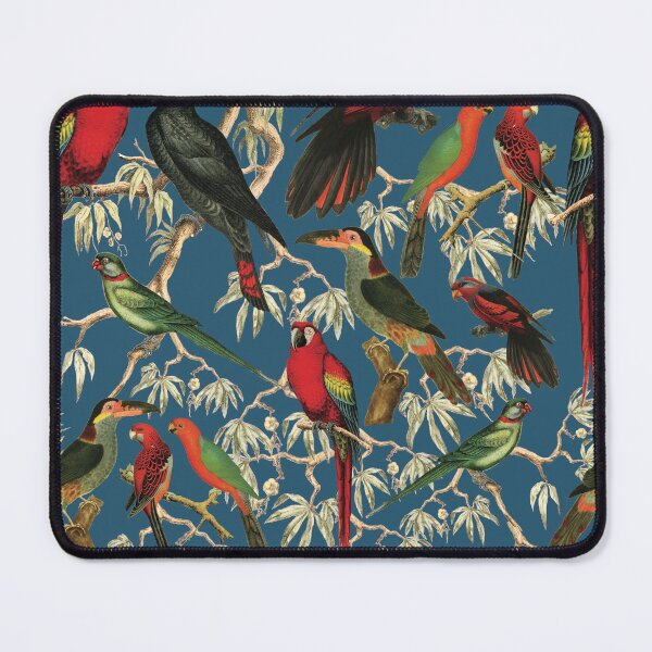Item preview, Vintage Parrot and Tropical Bird Pattern - Royal Blue designed and sold by CharlieCreates.