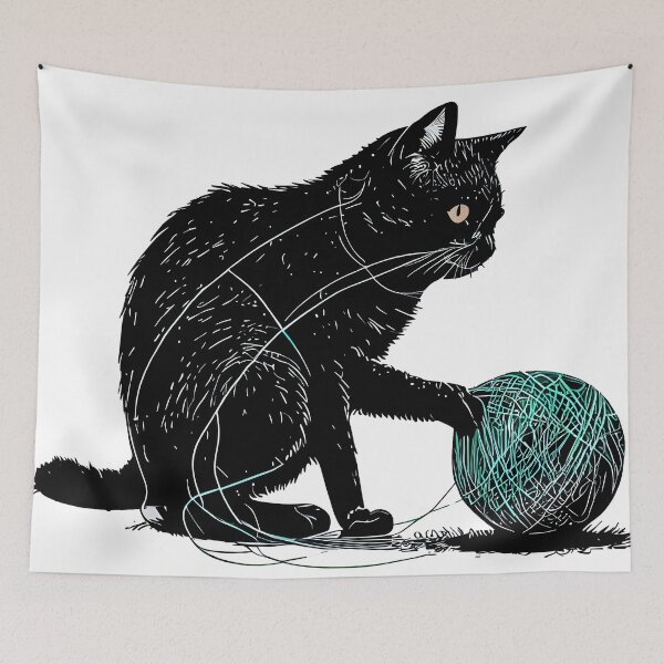 Item preview,  Feline Friend:Cat Playing With A Ball Of String designed and sold by PosterManiaRo.