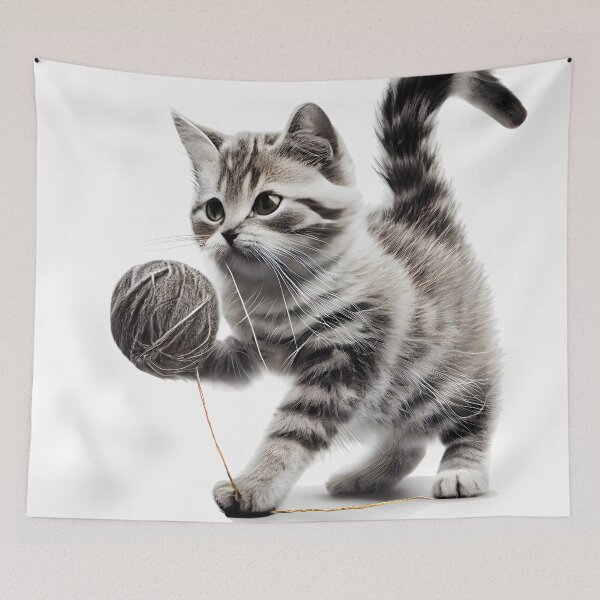 Item preview, Whisker Workout Cat Playing With A Ball Of String designed and sold by PosterManiaRo.