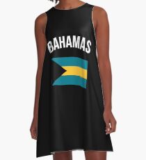 Bahamas-Flagge A-Linien Kleid