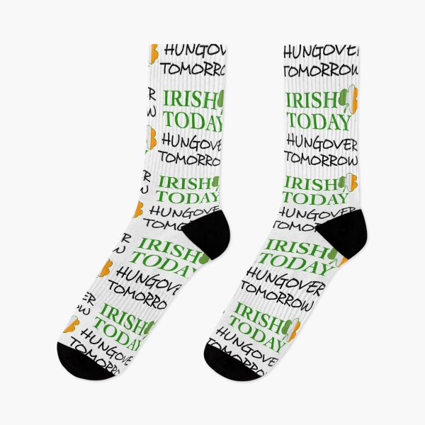 Item preview, Irish Today Hungover Tomorrow Happy St Patrick's Day Shamrock Green Funny Saying Ireland Ireland Flag designed and sold by SnorbelDesign.