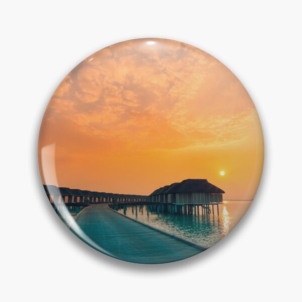 Item preview, Water bungalows at sunset. designed and sold by Streetsigns1957.