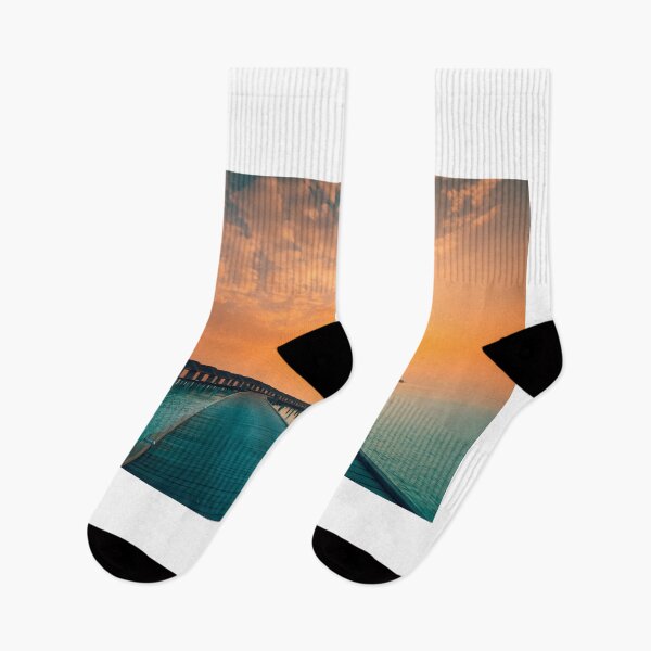 Item preview, Water bungalows at sunset. designed and sold by Streetsigns1957.