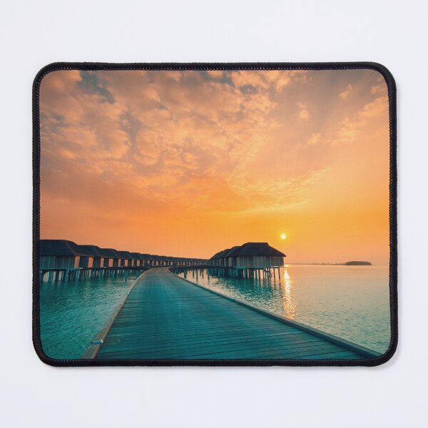 Item preview, Water bungalows at sunset. designed and sold by Streetsigns1957.