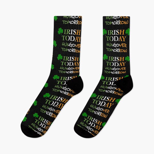 Item preview, Irish Today Hungover Tomorrow Happy St Patrick's Day Shamrock Green Funny Saying Ireland Ireland Flag designed and sold by SnorbelDesign.