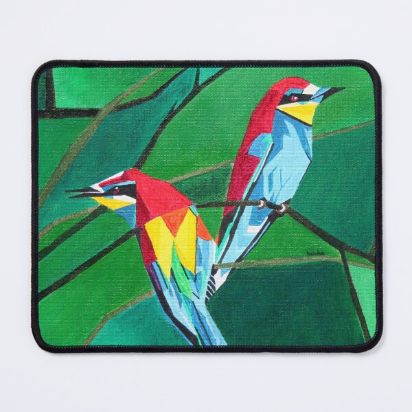 Item preview, Brightly Colored European Bee Eaters Geometric Art Style designed and sold by taiche.