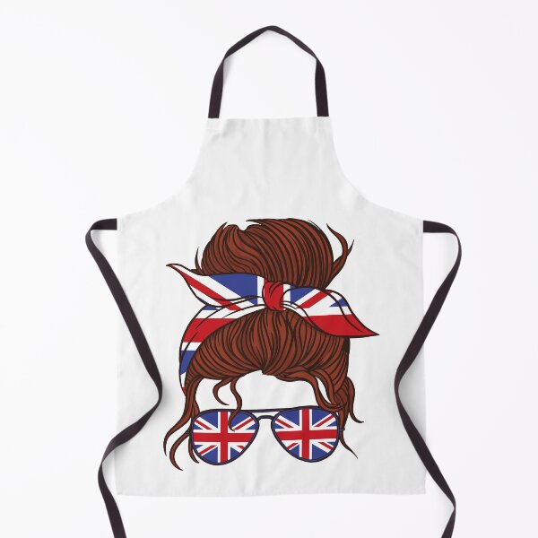 Item preview, Funny Messy Hair Woman Bun British Flag Mothers Day Queen UK designed and sold by pipsmerch.