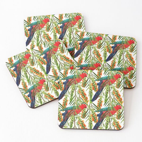 Item preview, King Parrot Bottlebrush Blooms Pattern designed and sold by Sketchbook Designs.