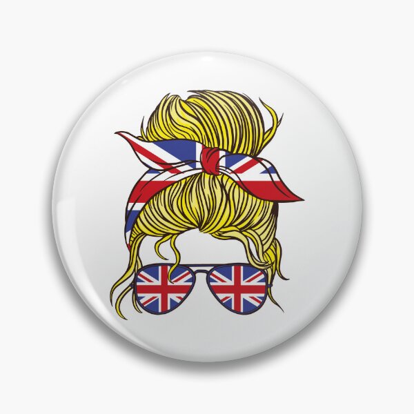 Item preview, Funny Messy Blonde Hair Bun British Flag Mother Day Queen UK designed and sold by pipsmerch.