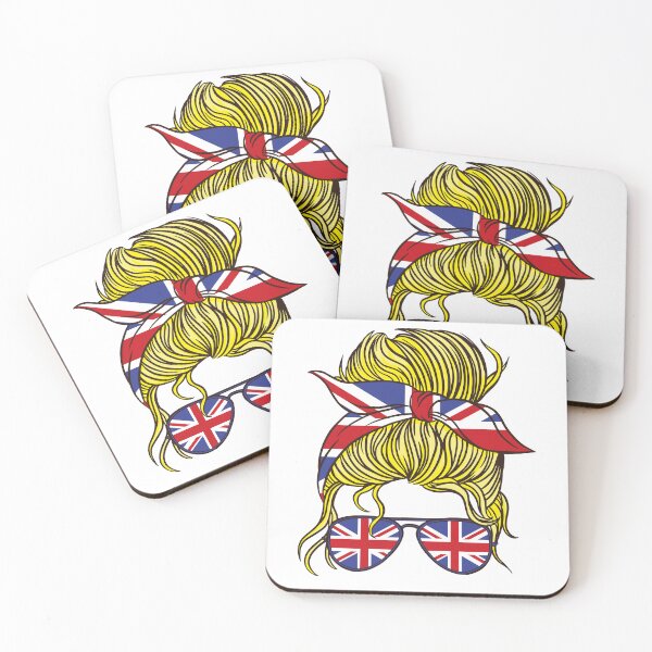 Item preview, Funny Messy Blonde Hair Bun British Flag Mother Day Queen UK designed and sold by pipsmerch.