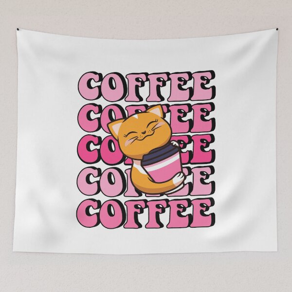 Item preview, Cat With Coffee designed and sold by RockBeeDesigns.