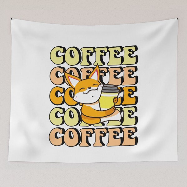 Item preview, Fox With Coffee designed and sold by RockBeeDesigns.