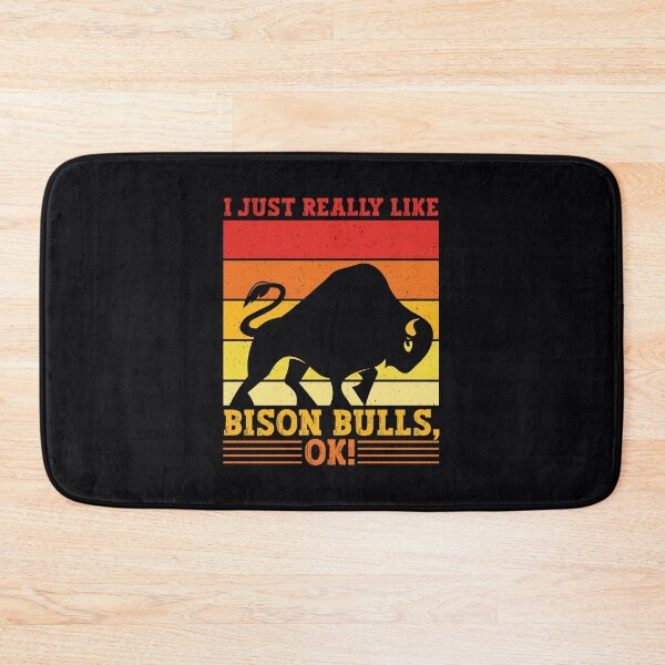 Item preview, Cute, Trendy and Funny Quote I JUST REALLY LIKE BISON BULLS, OK for Bison Bull Lovers, American Bison Bull Art and Wild Bison Bull Vintage Retro Sunset Saying designed and sold by zenturtlemerch.