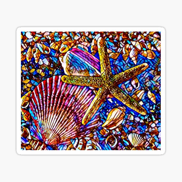 Jewel tone seascape  Sticker