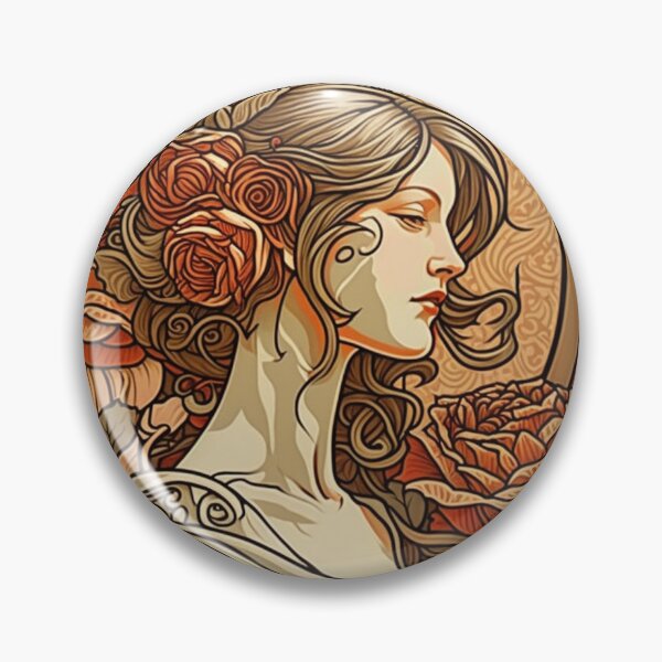 Item preview, Roman Lady with Roses designed and sold by ArtNouveauChic.
