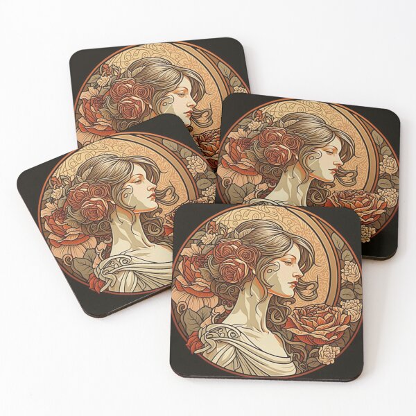 Item preview, Roman Lady with Roses designed and sold by ArtNouveauChic.